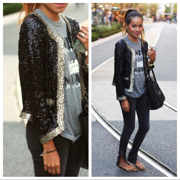 Lovers + Friends Jackets & Blazers - Lovers + Friends Sequin Excusez-Moi Jacket